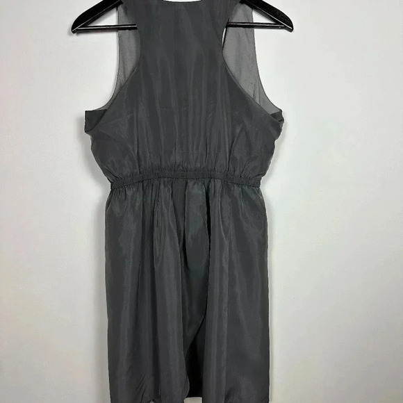 Pink Martini grey short sleeveless racerback dress elastic waist back overlap - Picture 2 of 7